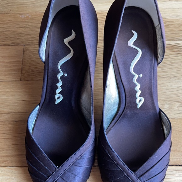 Nina Fleur Brown Chocolate Luste Peep-toe Pumps - Picture 5 of 11